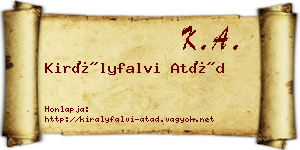 Királyfalvi Atád névjegykártya